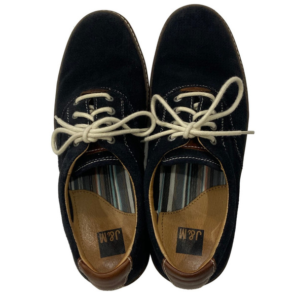 J&M Johnston & Murphy Suede and Leather Navy Oxfords Sz 9M - Picture 9 of 10